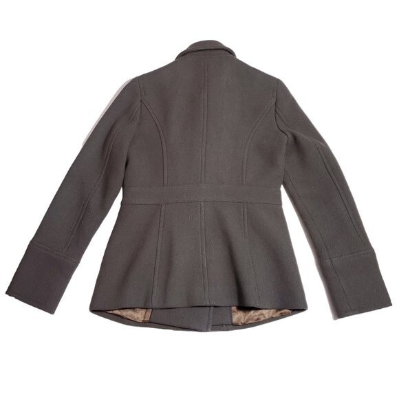 J. Crew Stadium Cloth Nello Gori Olive Green Double Breasted Pea Coat Size 4 - Picture 2 of 14